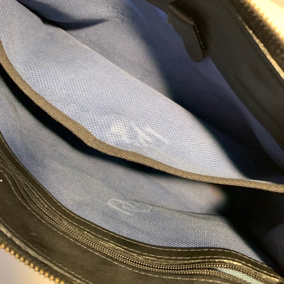 Vintage Dooney & Bourke Blue Leather Canvas Bag - Picture 10 of 14